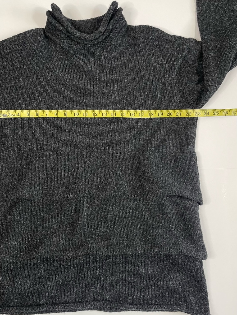 Yohji Yamamoto Charcoal Layered Turtleneck Sweater. Size: M - Picture 5 of 7